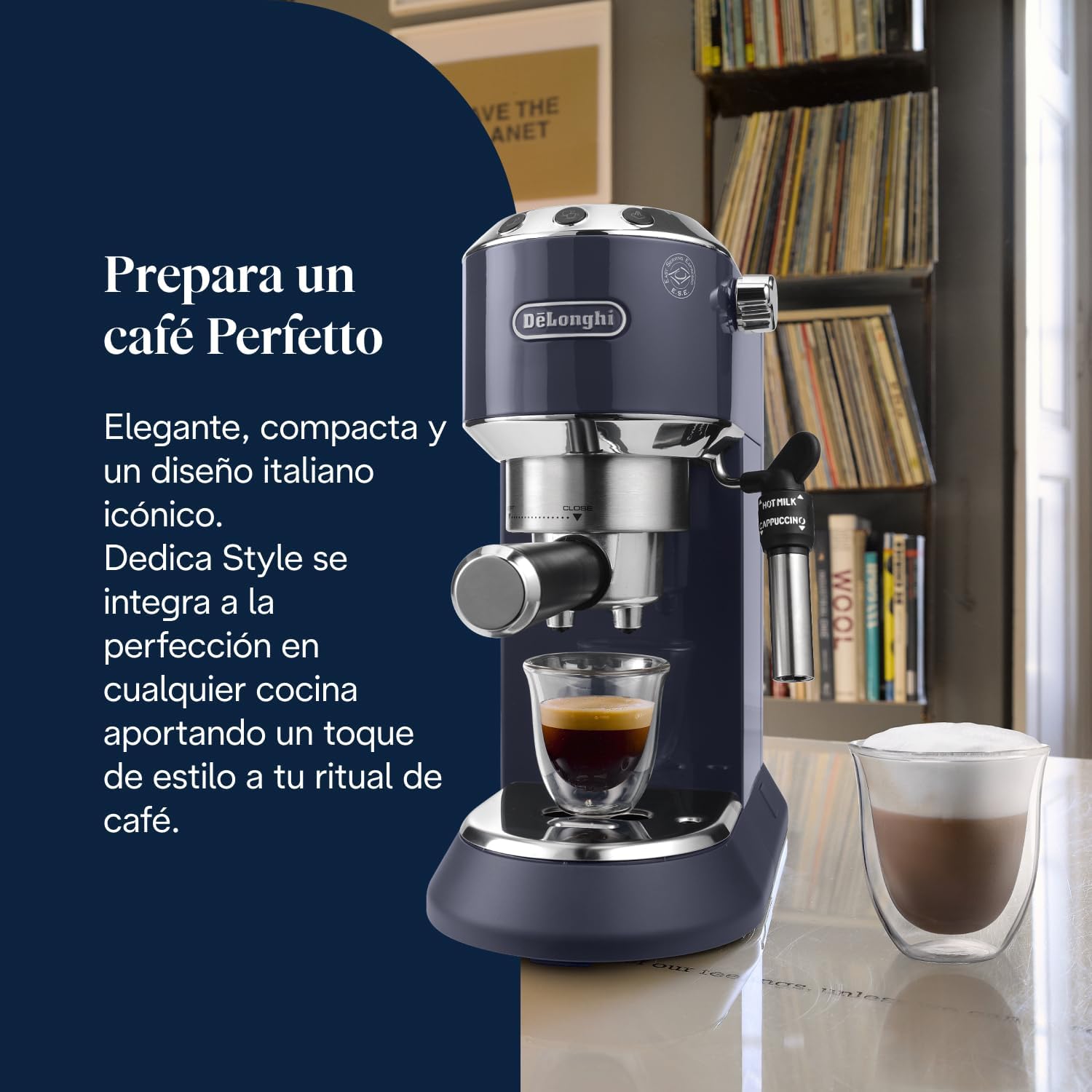 De'Longhi Dedica Style, Cafetera Espresso Manual con Espumador