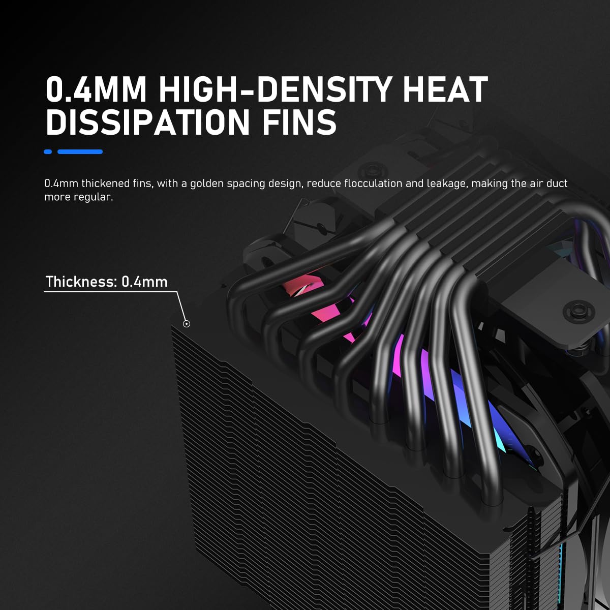 RUIX GT820 CPU Air Cooler, 8 Heat Pipes, Dual Tower, 130mm PWM Fan, 240W TDP, for AMD AM4 AM5/Intel LGA 1851/1700/1200/115X， Black - RGB