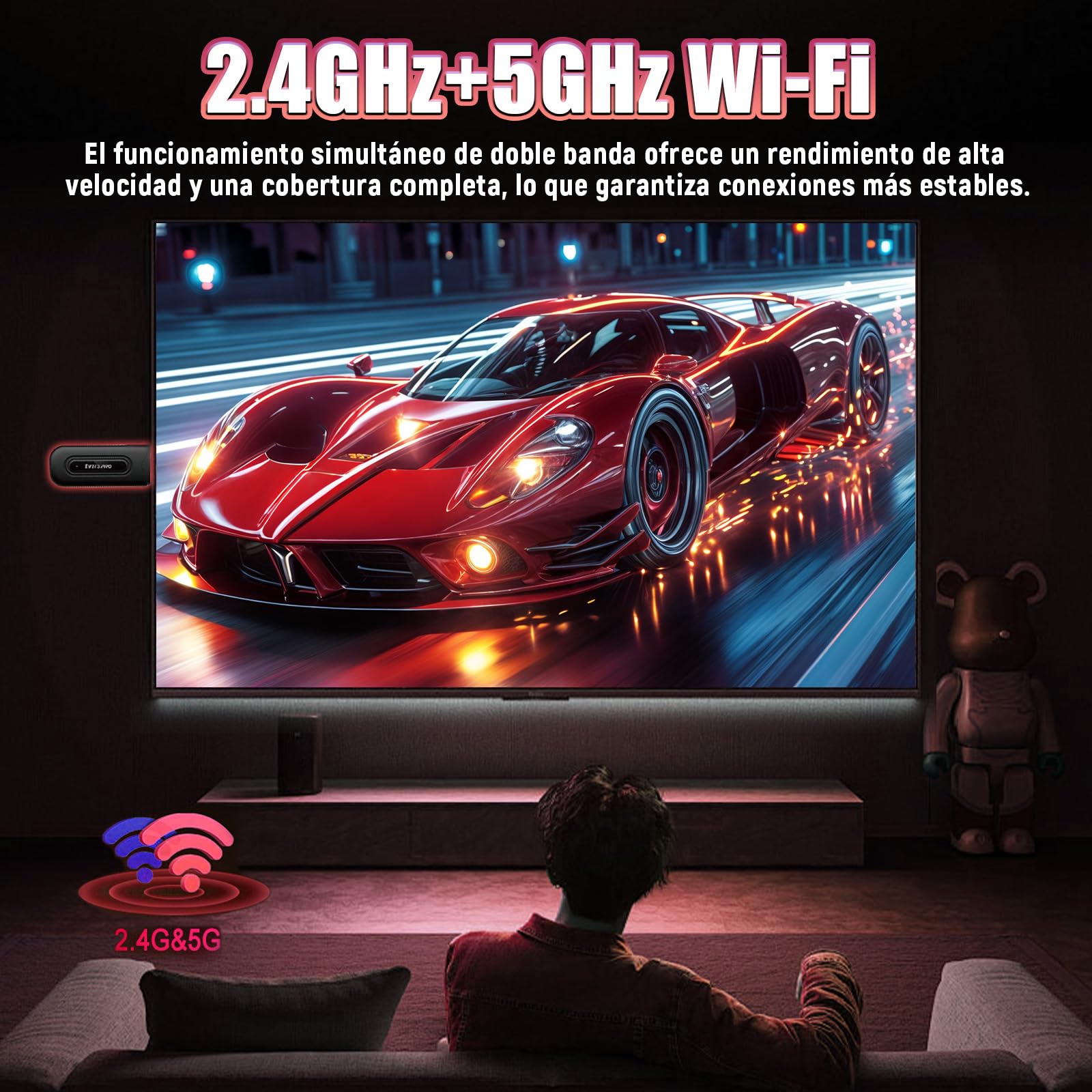 Android 16.0 TV3 Pro Android TV Stick TV Sticks con Mando a Distancia por Voz,2GB de RAM + 16GB de ROM,2,4G+5G WiFi & Bluetooth 5.4,H313 64 bits Quad Core Arm Cor-Tex A53 Smart TV Stick