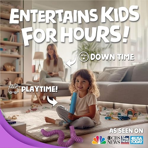 Miniatura 6 de BUNMO Paquete de 30 tubos pop grandes, horas de diversión para niños, juego imaginativo y estimulante aprendizaje creativo, juguetes sensoriales