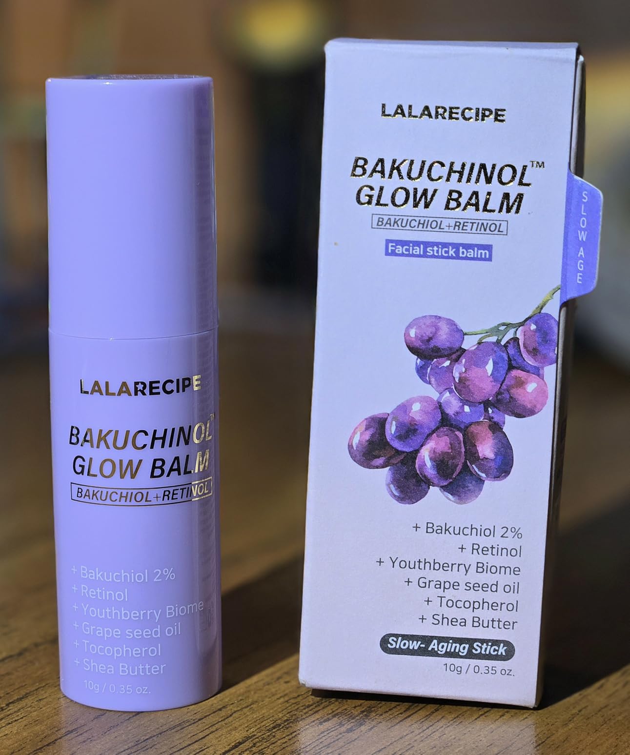 LALARECIPE Bakuchinol Multi Glow Balm Stick with Bakuchiol + Retinol for Under Eye Cream, Face Neck Cream, Korean Skin Care, All in One Hydrating Moisturizer (0.35 Oz)