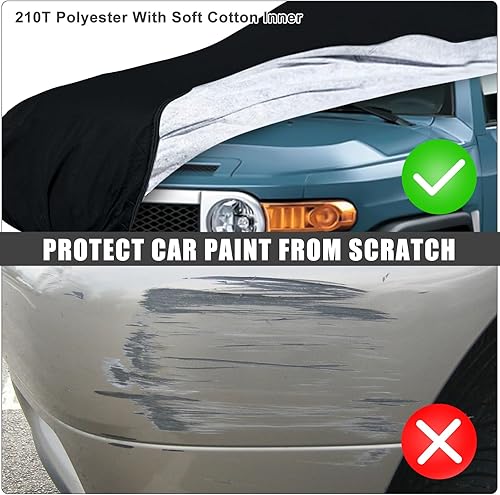 Miniatura 11 de Funda impermeable para automóvil de repuesto para Toyota Land Cruiser FJ40/41/42 210T 1960-1984 para todo tipo de clima, con puerta de cremallera