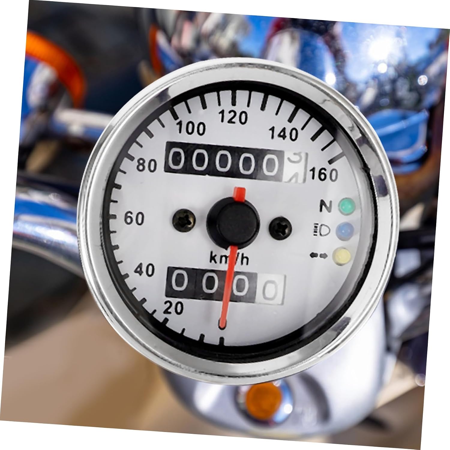 Alipis Motorcycle Dual Speedometer Gauge Led Display Vintage Style Instrument for Accurate Readings Material Easy to Install for Motorbike Enthusiasts