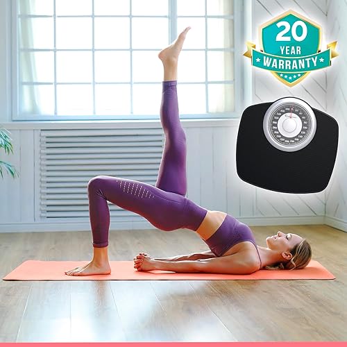 Miniatura 6 de Adamson Báscula A25 para peso corporal, hasta 400 libras, esfera de 5.3 pulgadas en plataforma de 12.4 x 10.2 pulgadas, superficie de goma