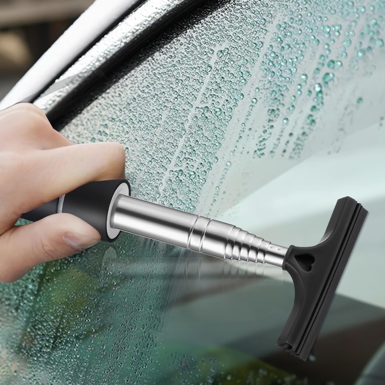 iplusmile 4 Pack Telescoping Mirror Squeegee Mini Car Mirror Squeegee for Side View Mirrors Retractable Water Wiper for Windshields Compact Car Cleaning Tool for Cars Trucks Boats Rvs