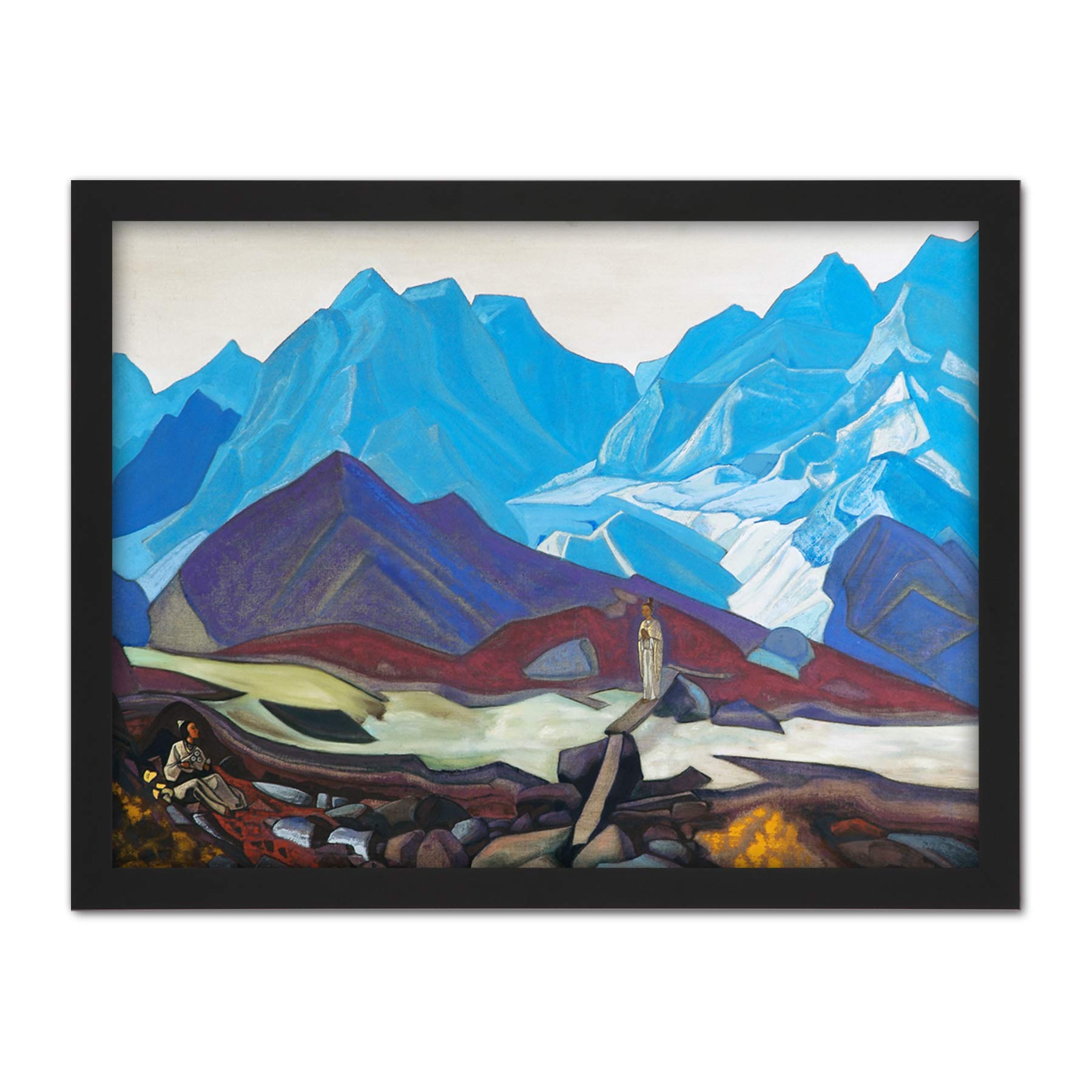 Roerich From Beyond Mountain Landscape Painting Large Framed Art Print Poster Wall Decor 18x24 in