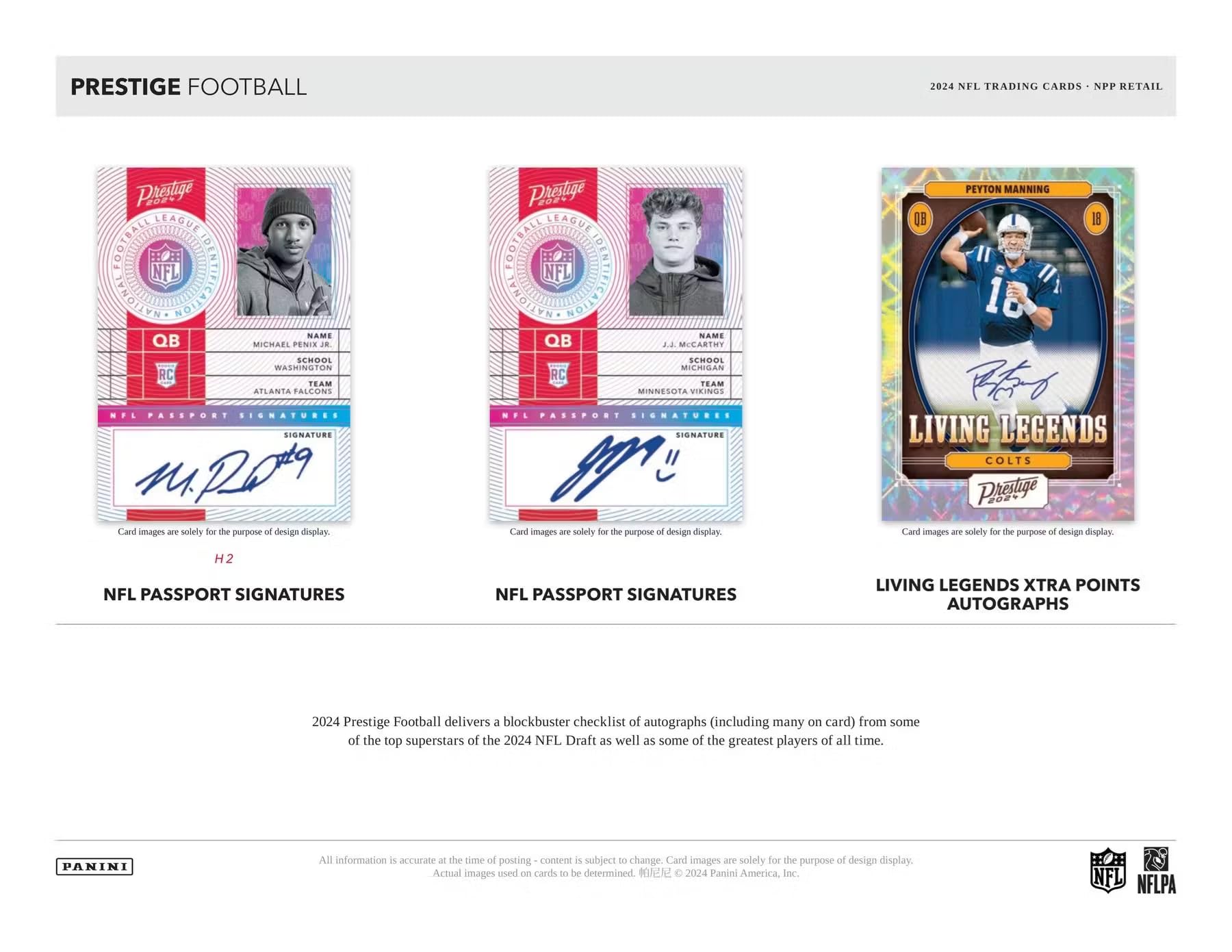 2024 Panini Prestige Fußball-Sammelkarten-Einzelhandelsbox (24 Packungen pro Box, 10 Karten pro Packung)