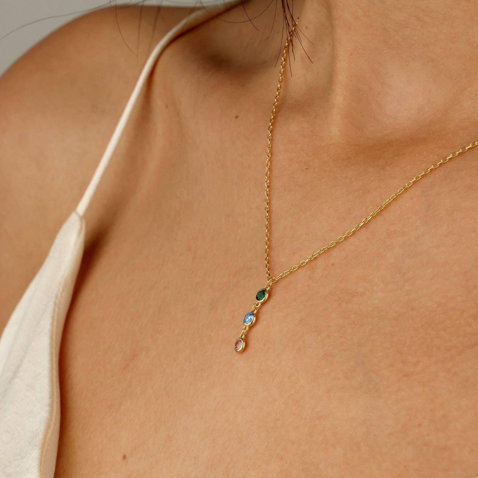 Verticale collana con pietre, nascita pietre elegante Natale