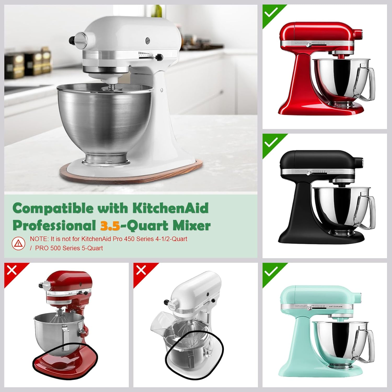 Condition photo showing Good Condition for Mixer Slider Compatible with Kitchen aid Mini 3.5 Qt Tilt-Head Stand Mixe - Kitchen Countertop Storage Mover Sliding Caddy for Kitchen Aid Artisan Mixer (3.5 QT