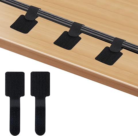 90PCS Hook and Loop Cable Ties, Self Adhesive Cable Clips...