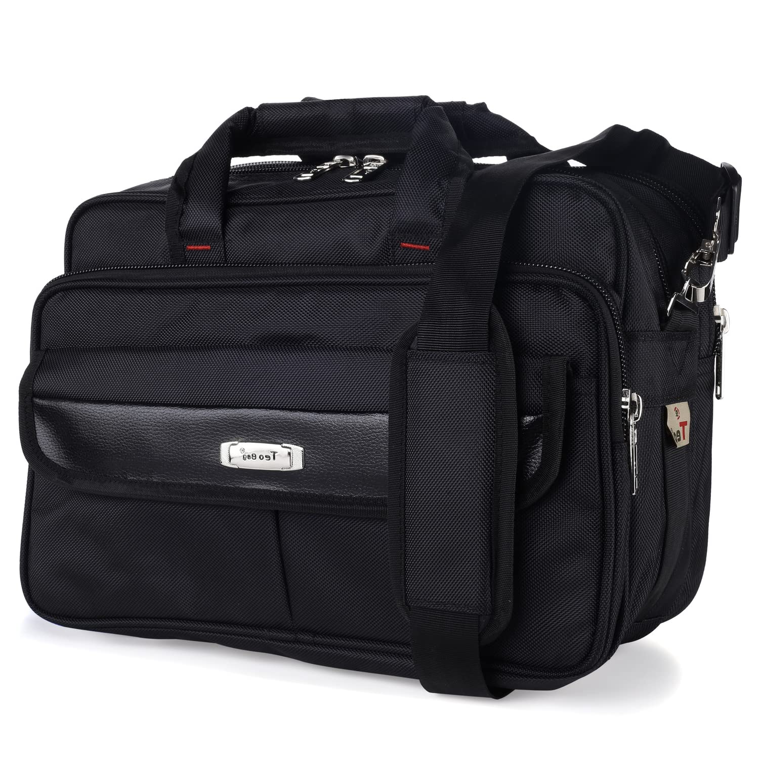 24 Ltrs, 16 Inch Polyester Messenger Bag, Multipurpose Bag For Mechanics, Electrician & Technician/Tool Bag/Shoulder Bag, office Bag with 6 Pockets & Compartments - Black