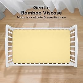 KeaBabies 2-Pack Baby Crib Sheets for Boys, Girls - 52x28 Viscose Derived from Bamboo Toddler Bed Sheets Neutral, Fitted Crib Mattress Cover for Standard Baby Bedding, Soft & Cozy (Sunshine)
