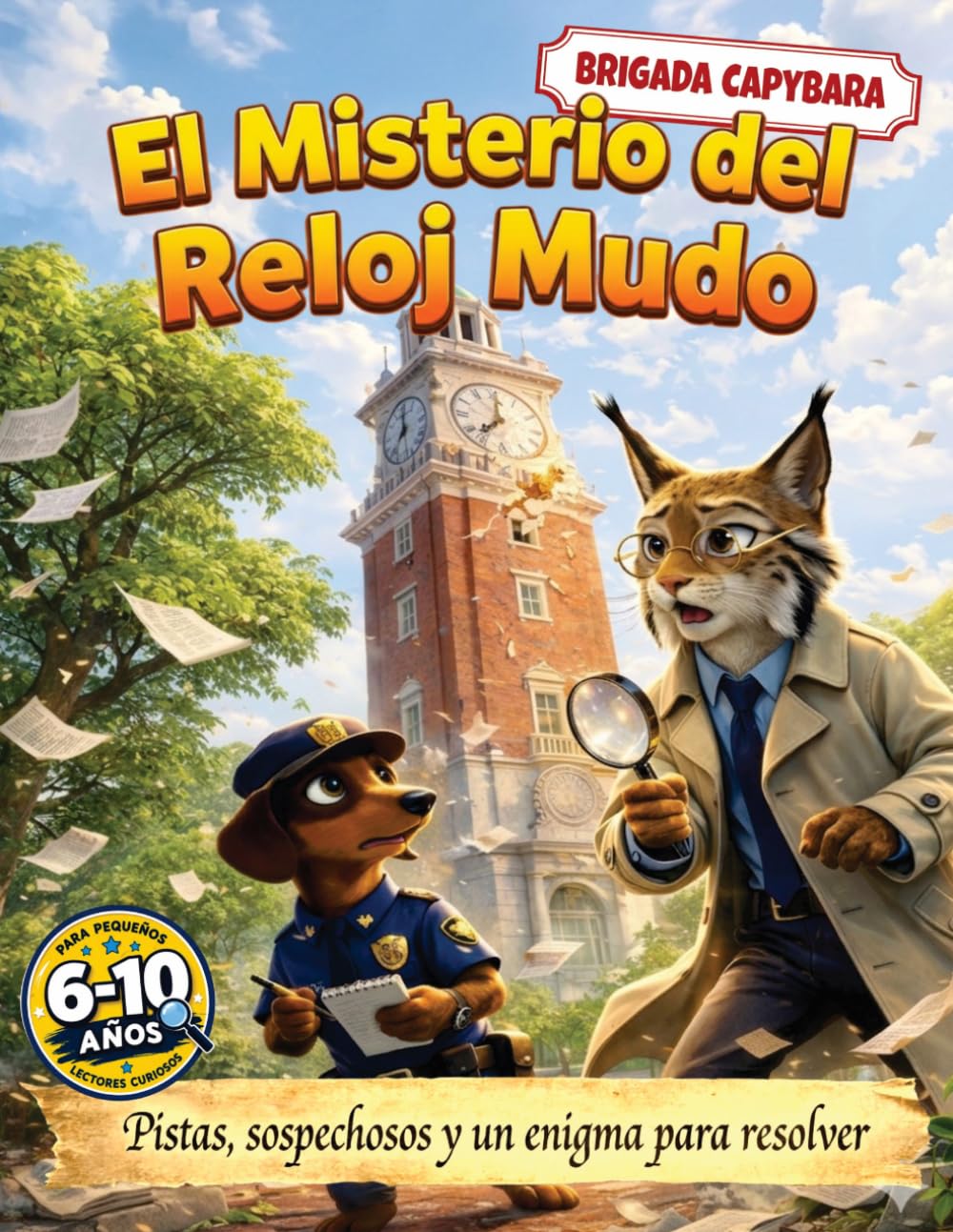 El misterio del reloj mudo: Una aventura de detectives animales para niños que disfrutan resolver enigmas, pensar y trabajar en equipo (Brigada ... Capibara - Misterios y Animales Valientes)