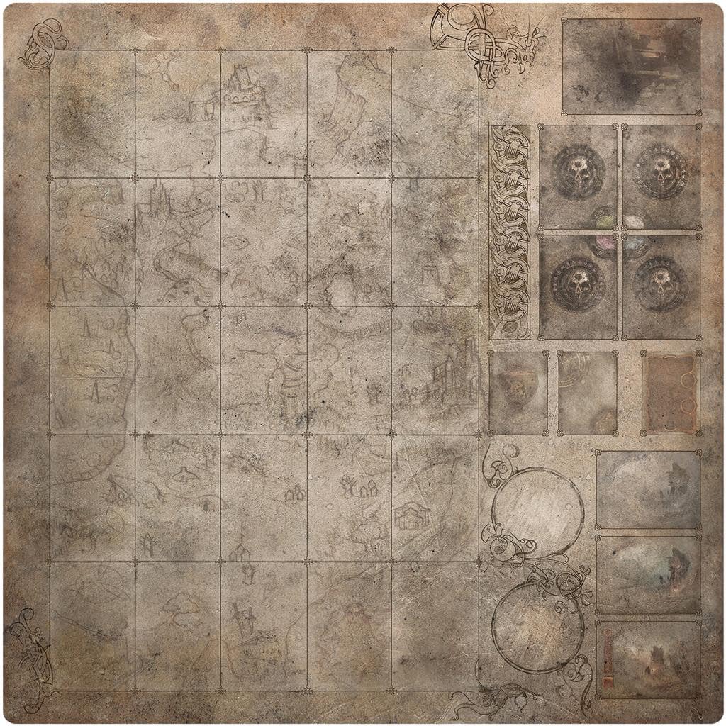Awaken Realms Tainted Grail: The Fall of Avalon - Playmat – Neoprene Non-Slip 27” x 27” Playmat - Board Games for Family – Adults and Teens Ages 14+ - Designed for Use with Tainted Grail