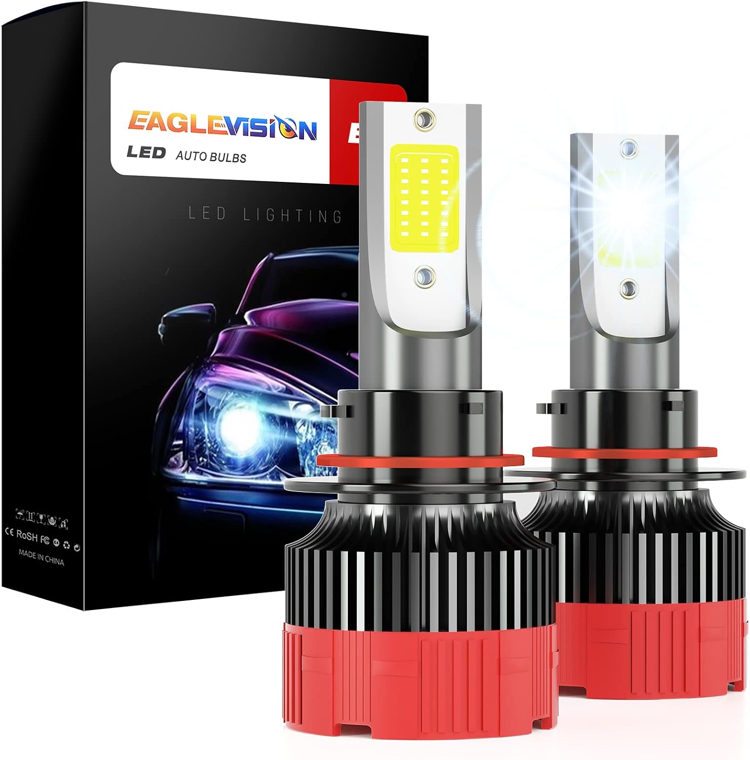 ZEROTONE H11/H9/H8 LED Headlight Bulbs, 65W 12000 Lumen Super Bright LED Headlight Conversion Kit, 300% Brighter 6000K Cool White High/Low Beam with 360° Rotation and Waterproof IP67, Pack of 2