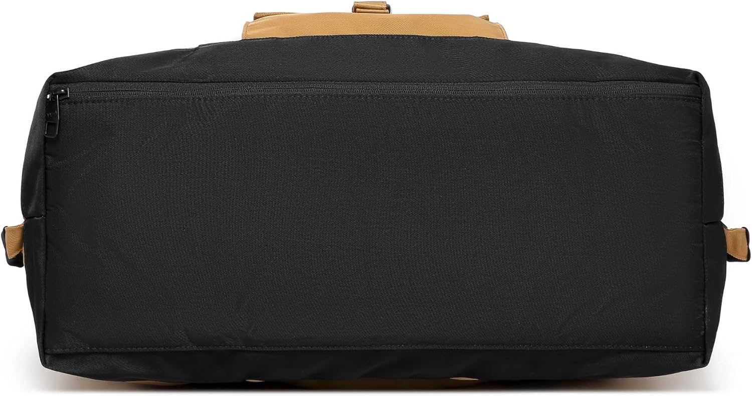 SUNNY BIRD Duffel with Utility Pouch, 40L Weekender Overnight Bag with Shoe Compartment for Travel and Sports (Brown and black) - Image 9