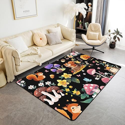 Miniatura 38 de jejeloiu Alfombras con estampado de radio Boombox para sala de estar, dormitorio, para niños y niñas, alfombra decorativa retro de 3 x 5 pies, Azul