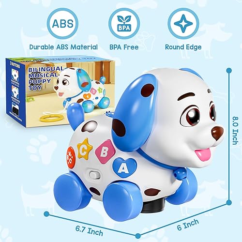 Miniatura 6 de Juguete musical para niños de 1 año, juguetes para bebés de 6 a 12 a 18 meses, cachorro de aprendizaje para niños de 1 año, educación bilingüe con