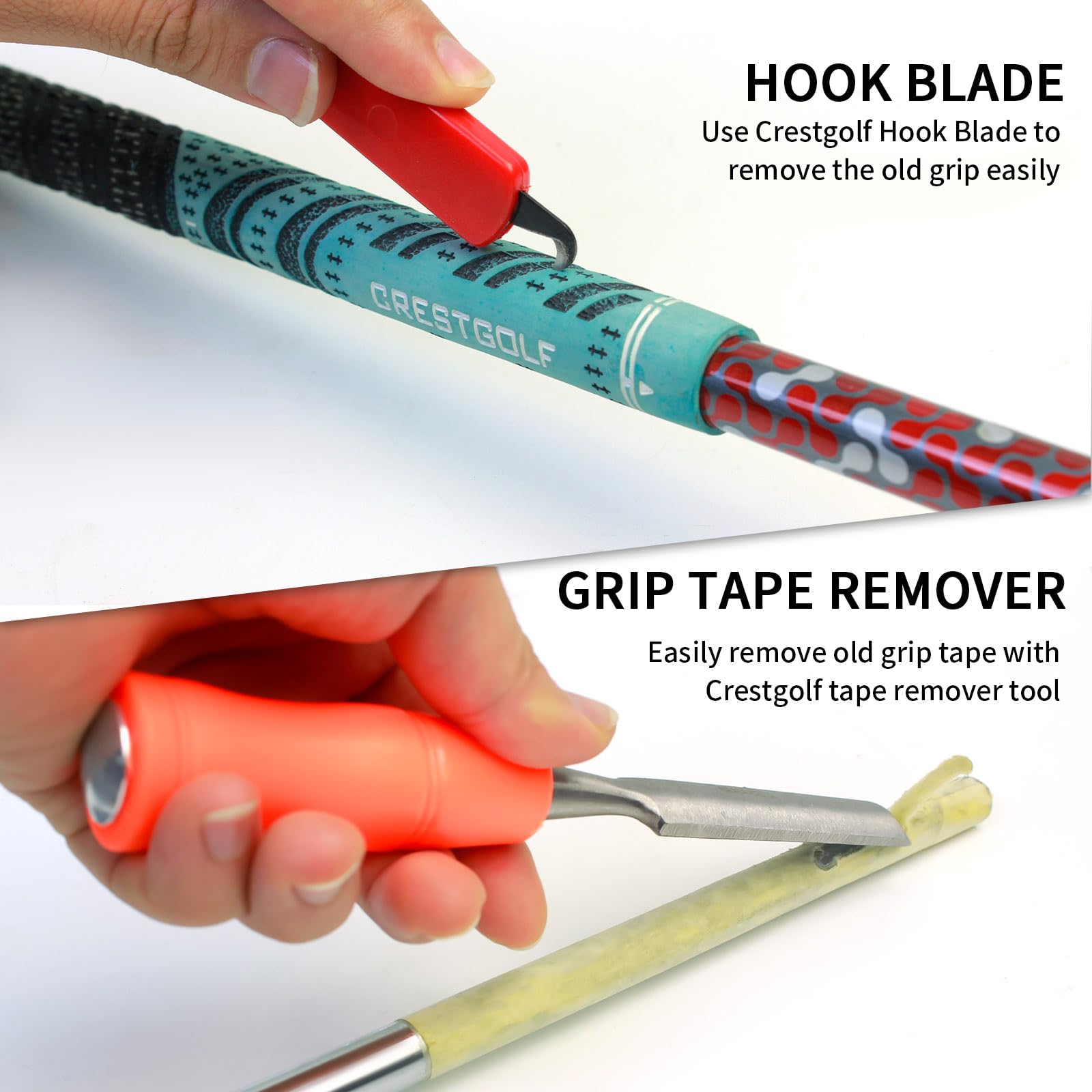 Kit de regripping pour poignée de golf KOFULL, 13 bandes adhésives, couteau à crochet, dissolvant, étau en aluminium, installation sans perçage