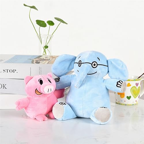 Miniatura 3 de Rhymad Par de juguetes de peluche de elefante y cerdito, animal de peluche suave Mo Willems, elefante y cerdo, juguetes para niños, decoración del