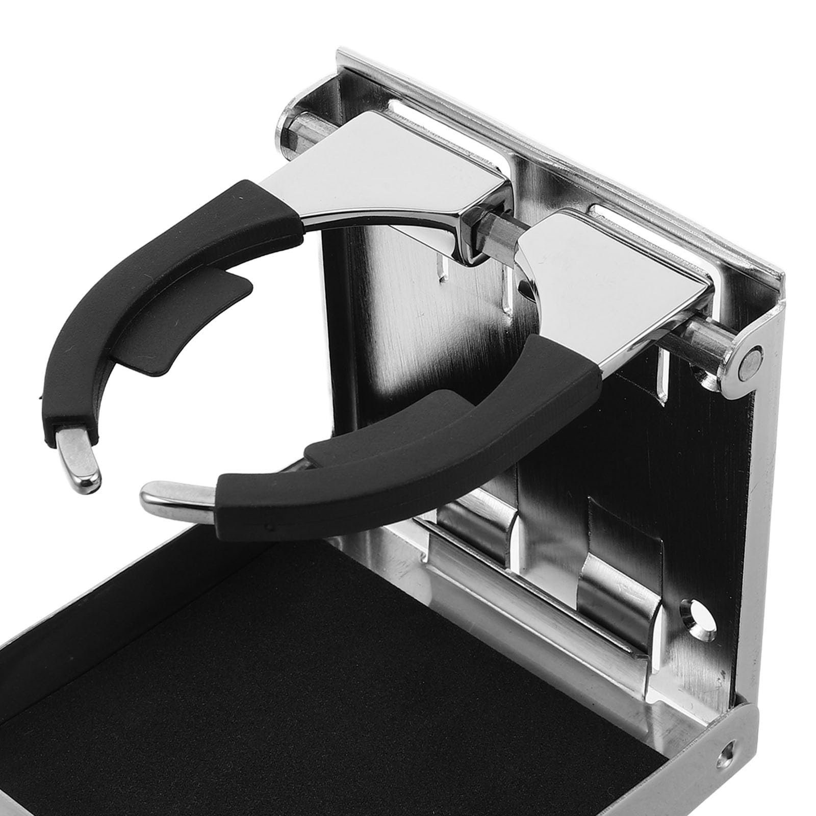 Ciieeo Porte-Gobelet Pliable en Acier Inoxydable Petit Format Support Réglable pour Bouteilles et Gobelets Vis de Fixation pour Bateaux Camping-Cars et Véhicules de Loisirs