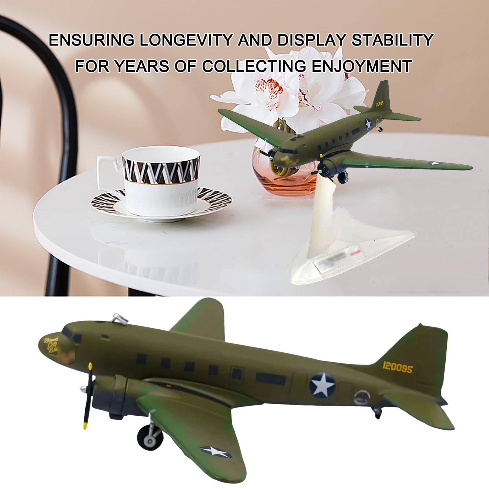 Modello aereo trasporto militare 1:200 C-53 pressofuso ad alta precisione con espositore accurato for collezionisti adulti, perfetto for decorazione domestica, esposizione ufficio, regali