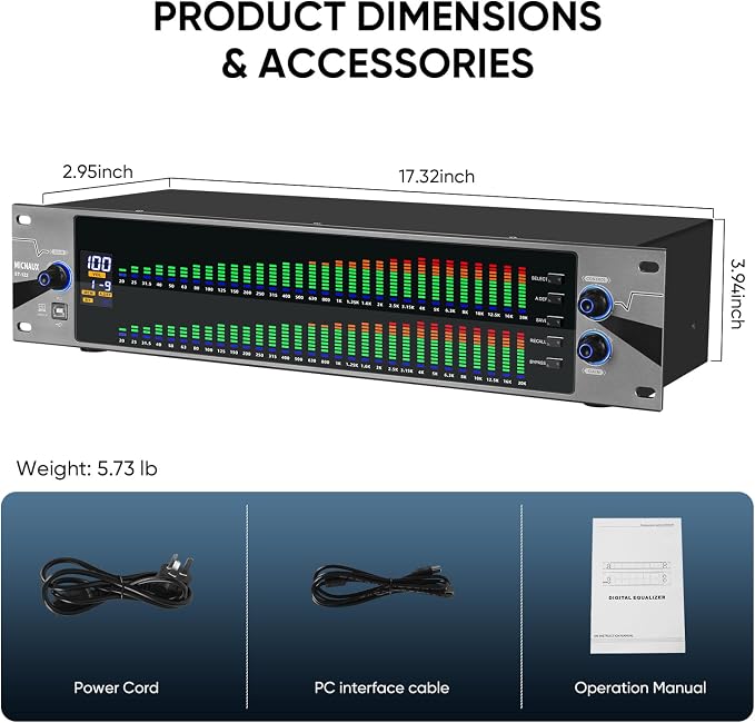 Ecualizador digital gráfico 31 bandas para audio estéreo miniatura 9