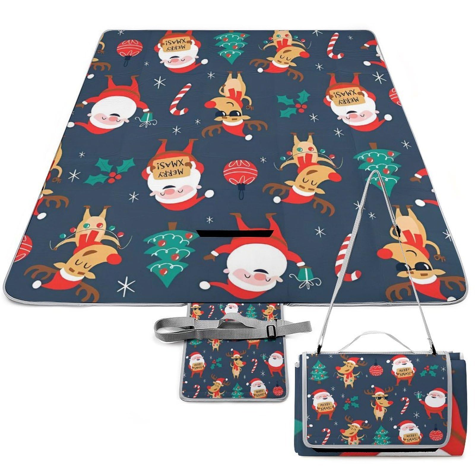 Couverture de pique-nique pliable contre l'humidité tapis camping Noël 148x148