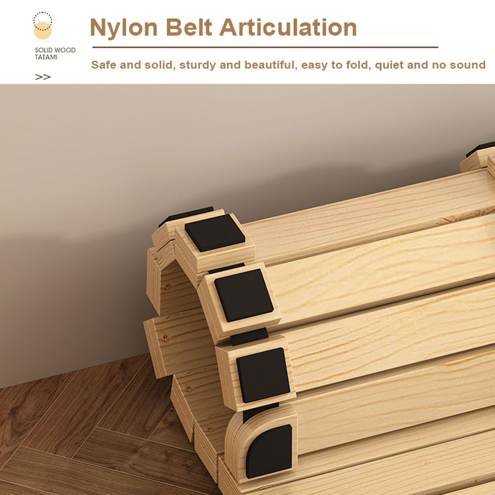 Rollbare Lattenrostmatte Aus Massivem Paulownia-Holz, Tatami Futonbett Palettenbett Palettenbett Japanisches Bett Pallettenmoebel für Minimalisten, Gäste,79" Lx39.3 W