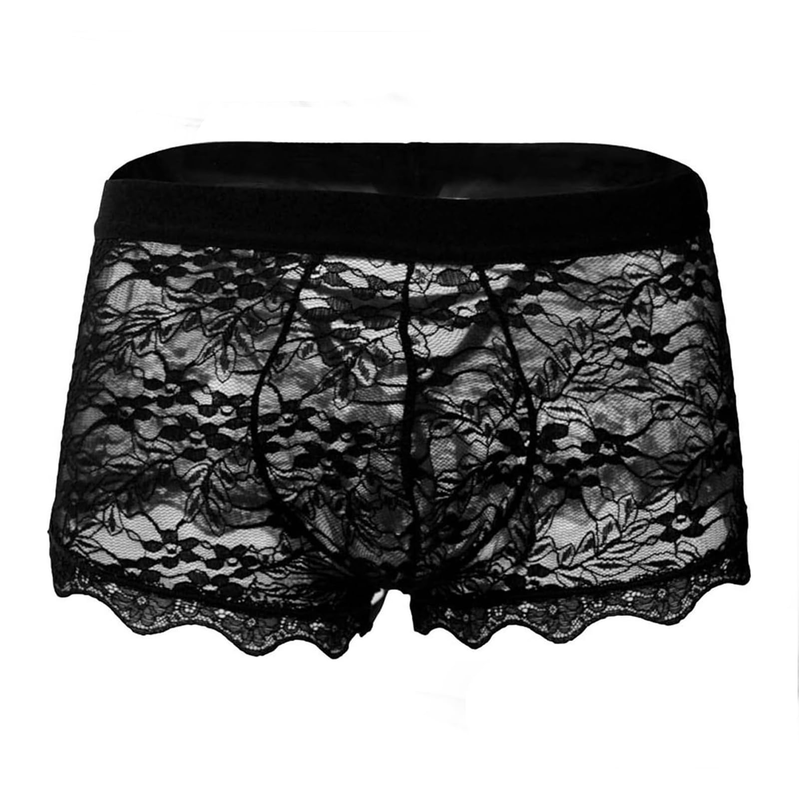 Boxer Uomo Pacchetto da 2 Pacchetti di Biancheria da Biancheria Trasparente da Uomo A Bassa Vita, Pantaloncini da Boxer Traspirante Comodi Ed Eleganti Brief-2 Black-l