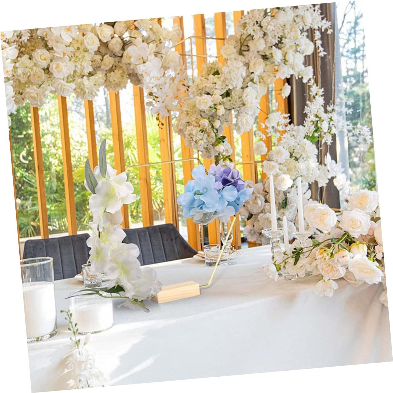 10pcs Hexagonal Wreath Hoops Wedding Centerpiece with Metal Rings DIY Floral Hoop for Arch Backdrop