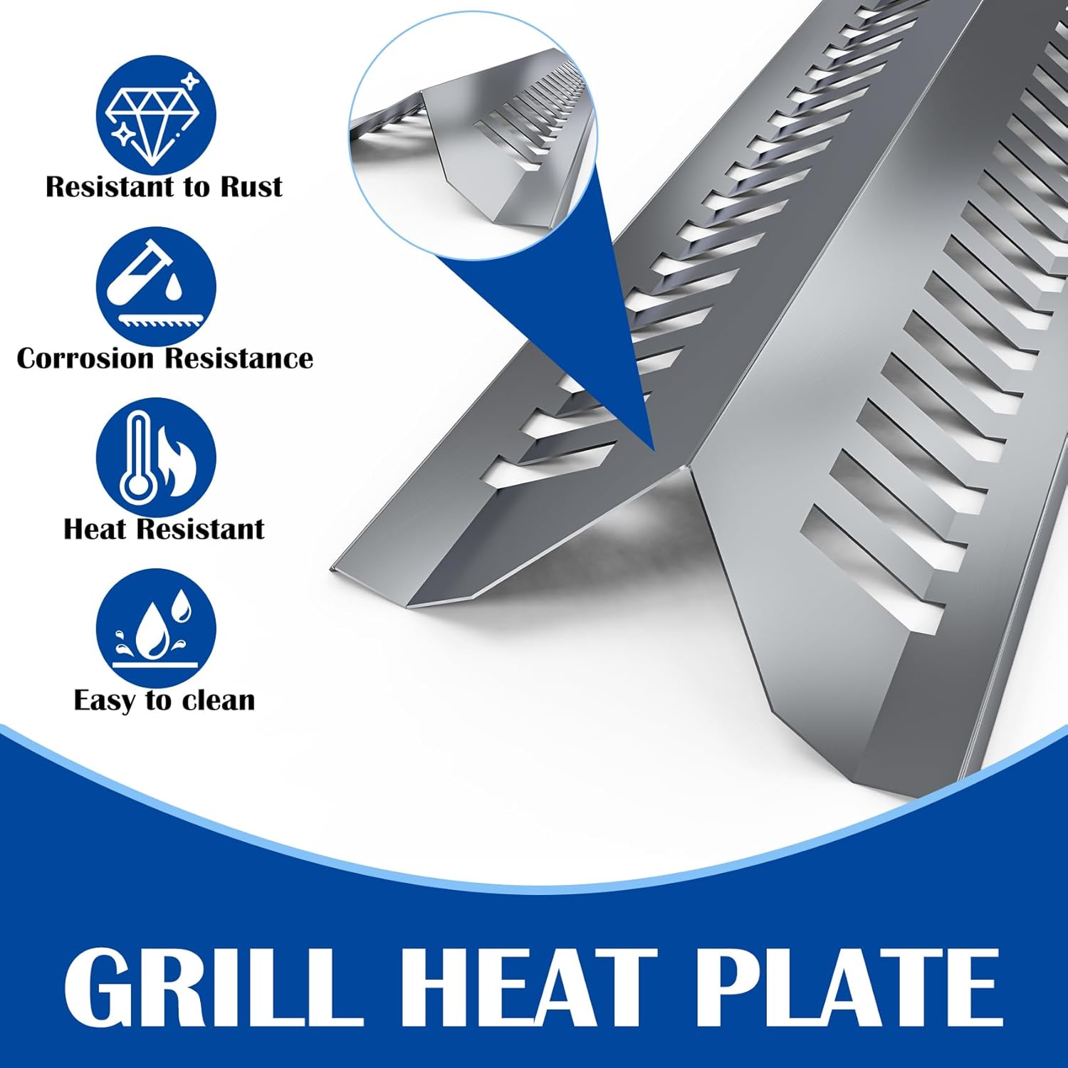SafBbcue Heat Plate Shield for Master Forge Grill Parts 30030MSF Huntington Grill Replacement Parts 24025HNT 30030HNT 30040HNT 6301-14 6301-24, Stainless Steel