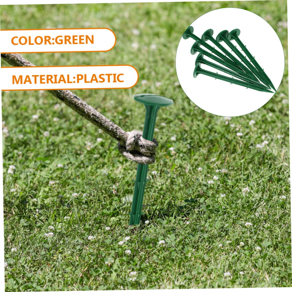 Piquets de Sol en Plastique Vert 150 Pièces pour Jardin
