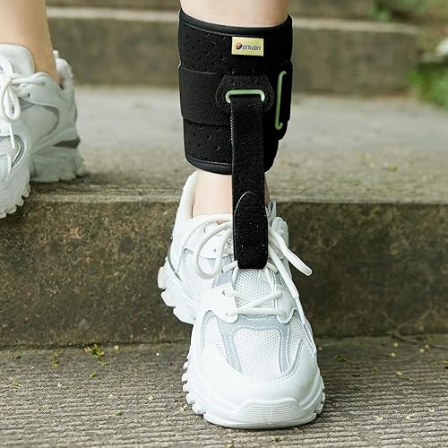 Miniatura 6 de Tenbon Ortesis de tobillo con soporte para el tobillo - Compresión cómoda acolchada ajustable para una mejor marcha al caminar evita calambres y