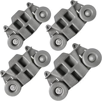 UPGRADED 4 Packs W10195416 W10195416V Dishwasher Wheels Replacement Part Lower Dish Rack Wheels for KitchenAid Whirlpool Kenmore Maytag Dishwasher Rack Parts