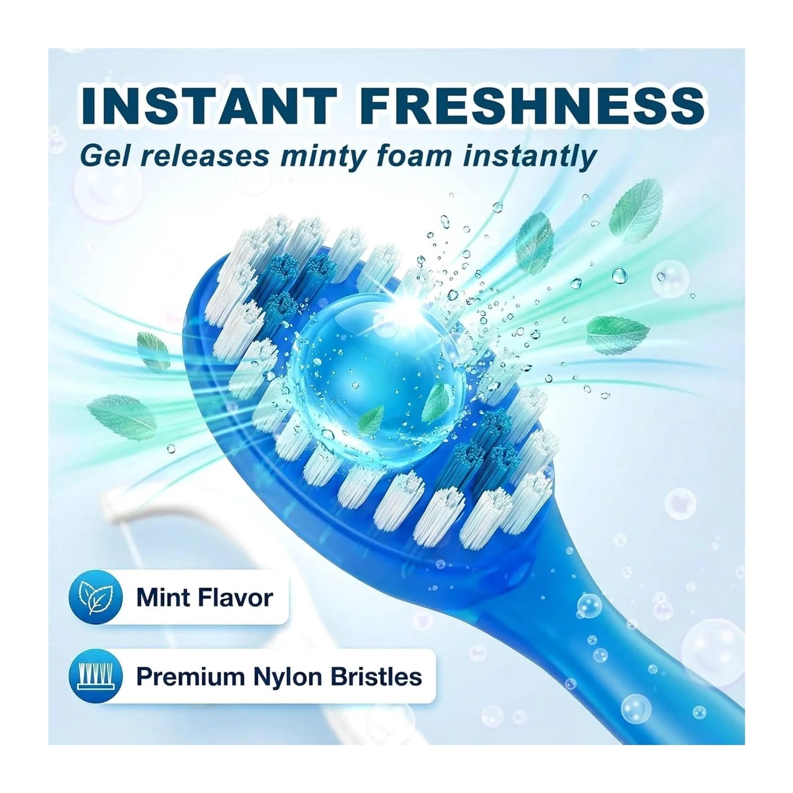 Spazzolino usa e getta 4 gusti con filo interdentale Mini | Perle esplosive al contatto con acqua, filo interdentale integrato, igiene orale portatile(30pcs Mixing)