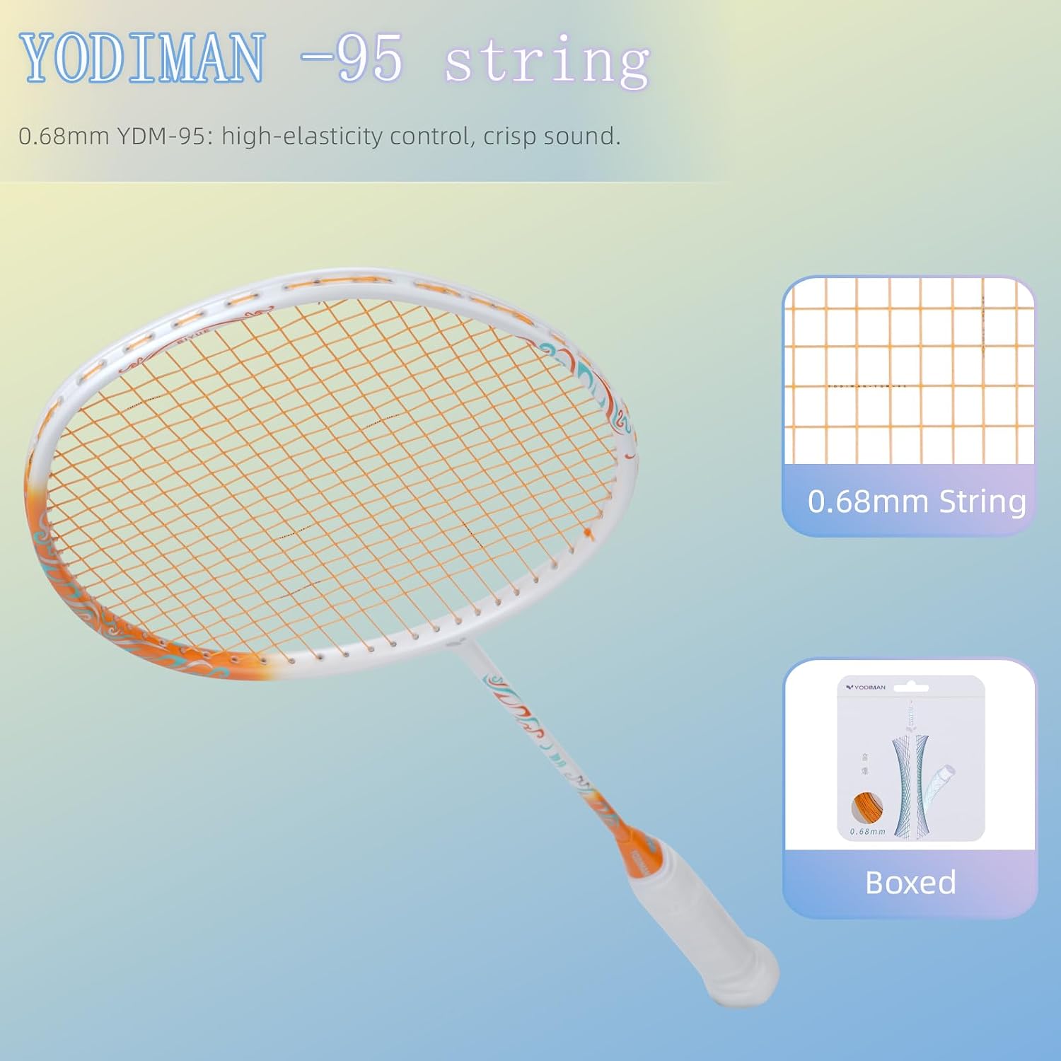 YODIMAN Badminton Racket Pro Ultra-Light Carbon Fiber Graphite M46X Professional Performance Badminton Racquet 4U 5U Head Heavy Frame Competition Grade with Overgrip