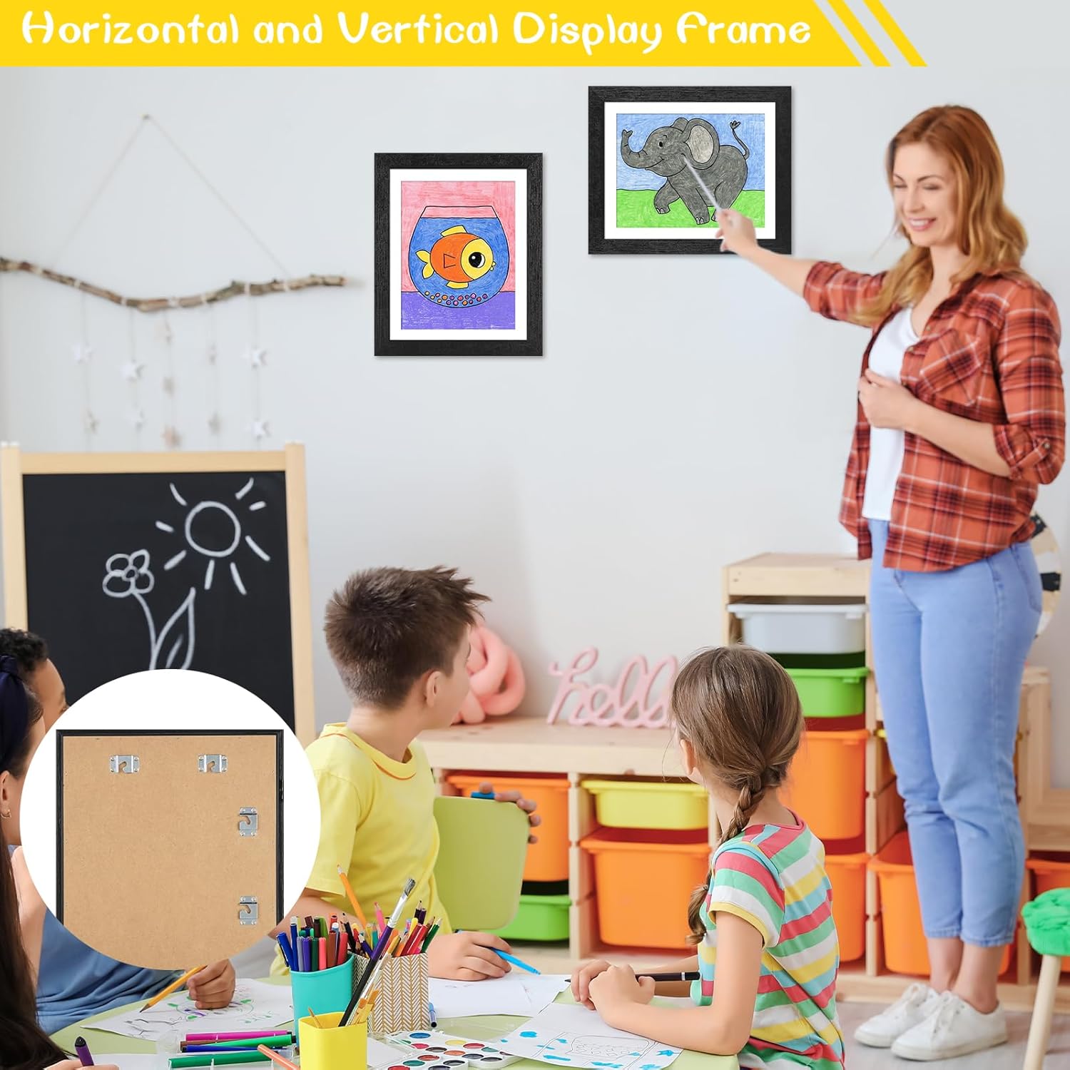 GOONMILL Kids Art Frames, 8.5x11 Kids Artwork Frames Front Opening Children Artwork Display Storage Frame For Drawing Crafting A4 Kids Changeable Artwork Deep Picture Frames For Wall White 2 Pack Color 2 Pack White