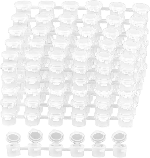 SOUJAP 120 Strips 720 Pots 3 ML Empty Paint Pot, Clear