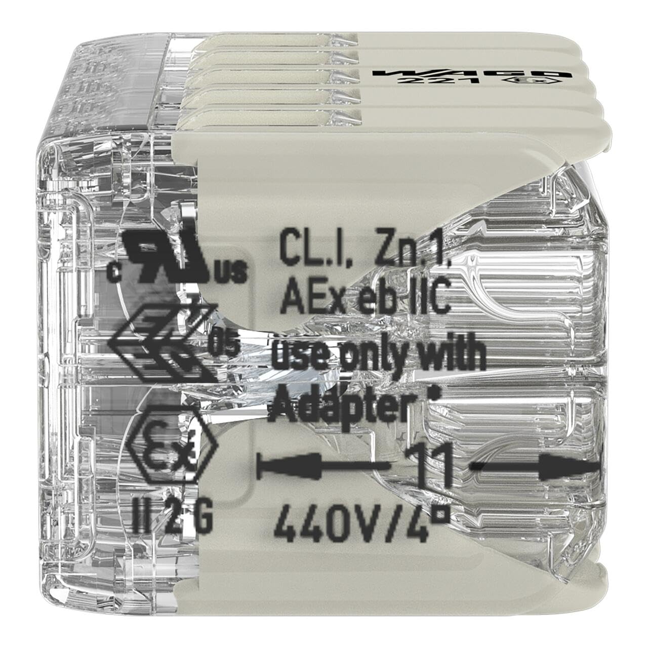 WAGO 15 morsetti di collegamento 221-490 | 10 conduttori, fino a 4 mm², connettori per cavi COMPACT con leve per tutti i tipi di conduttori in tutto il mondo, sicurezza dell'applicazione confermata