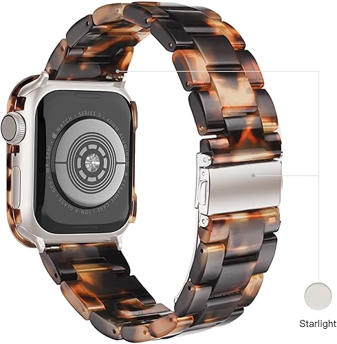 Vista 36 de Correas de resina para iWatch Series Ultra 8 7 Starlight compatibles con Apple Watch Series Ultra 8 7 Series 6 SE 5 4 3 2 1 1.496 in/1.575 in/1.614