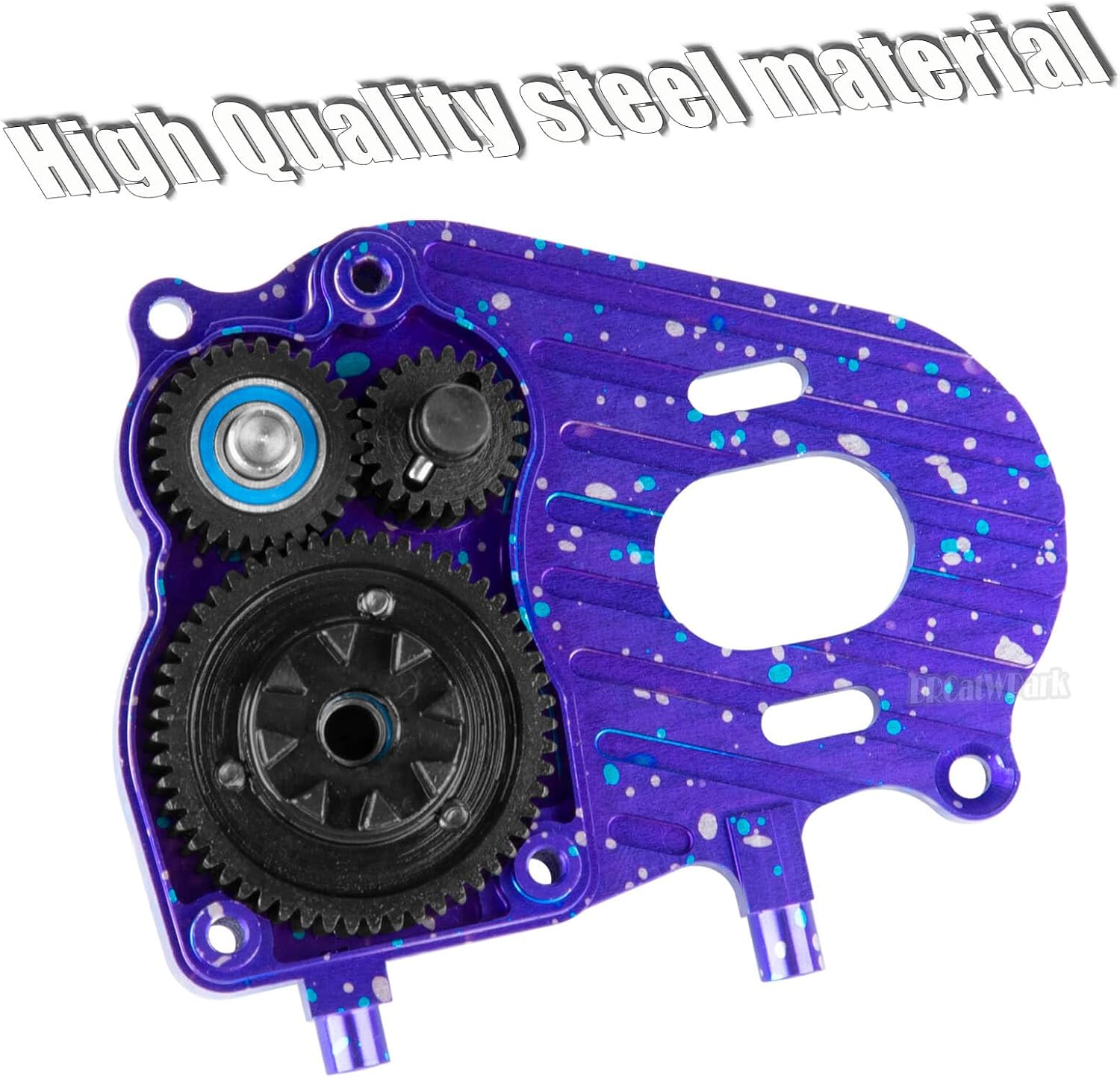 Aluminum Gearbox Complete Transmission Case w/Gear Upgrades Part for 1/10 SCX10-AXI03004 Capra 1.9 UTB RC Crawler Car,Colorful-(Purple-Blue)