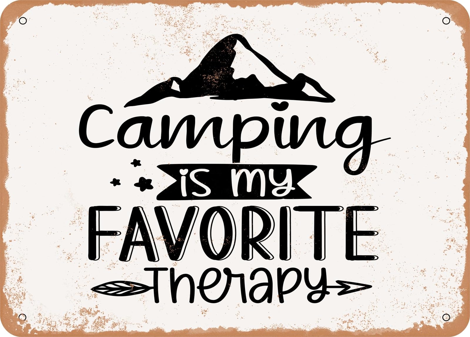 Metal Sign - Camping is My Favorite therapy - Vintage Look Sign home decor