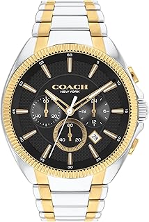 COACH Jackson Men's Chronograph Watch - Date Window and Subdials for Hours, Minutes, Seconds - Water Resistant 3 ATM/30 Meters - Gift for Him - Premium Fashion Timepiece for Everyday Wear - 45mm
