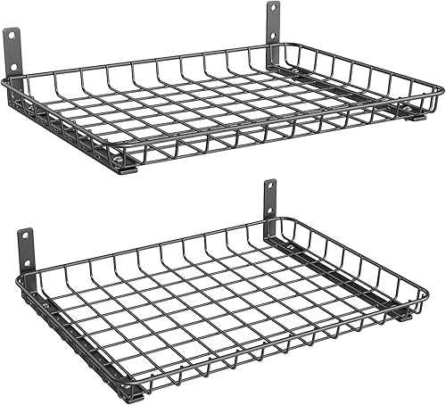 TORACK Paquete de 2 estantes de pared de 12 x 18 pulgadas, estante de pared de garaje para armario y lavandería, estantes flotantes resistentes con