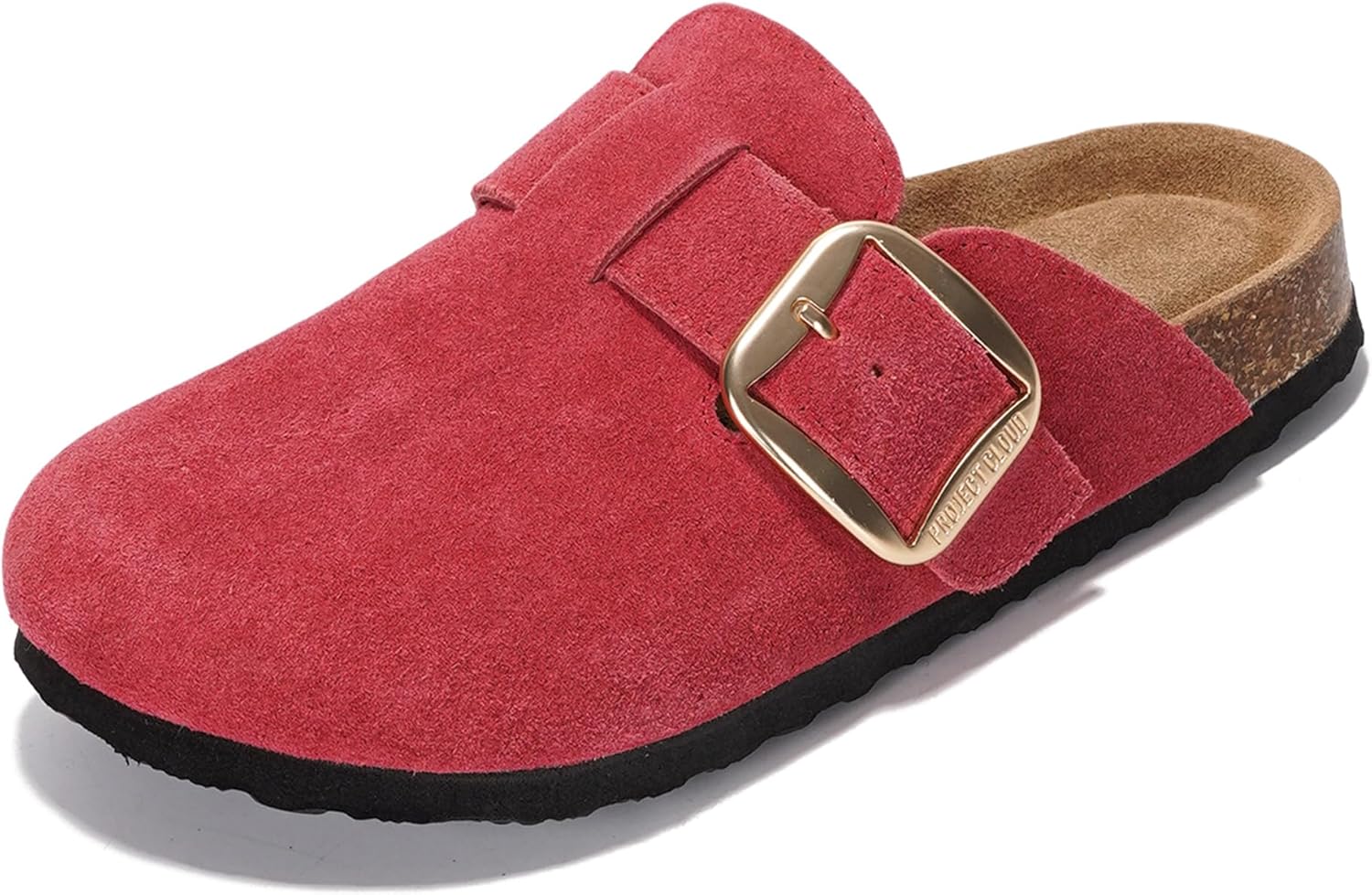 Project Cloud 100% Genuine Leather Clogs for Women Shoes - Memory Foam Insole, Non-Slip & Natural Cork Footbed Arch Support Big Buckle Womens Clogs and Mules Footwear (Manchester) - Image 6