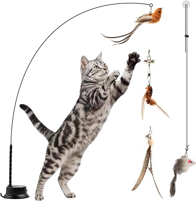 Interactive Cat Toys Variety Pack, Teaser Wand, Hanging Toy (Forest Hunter)