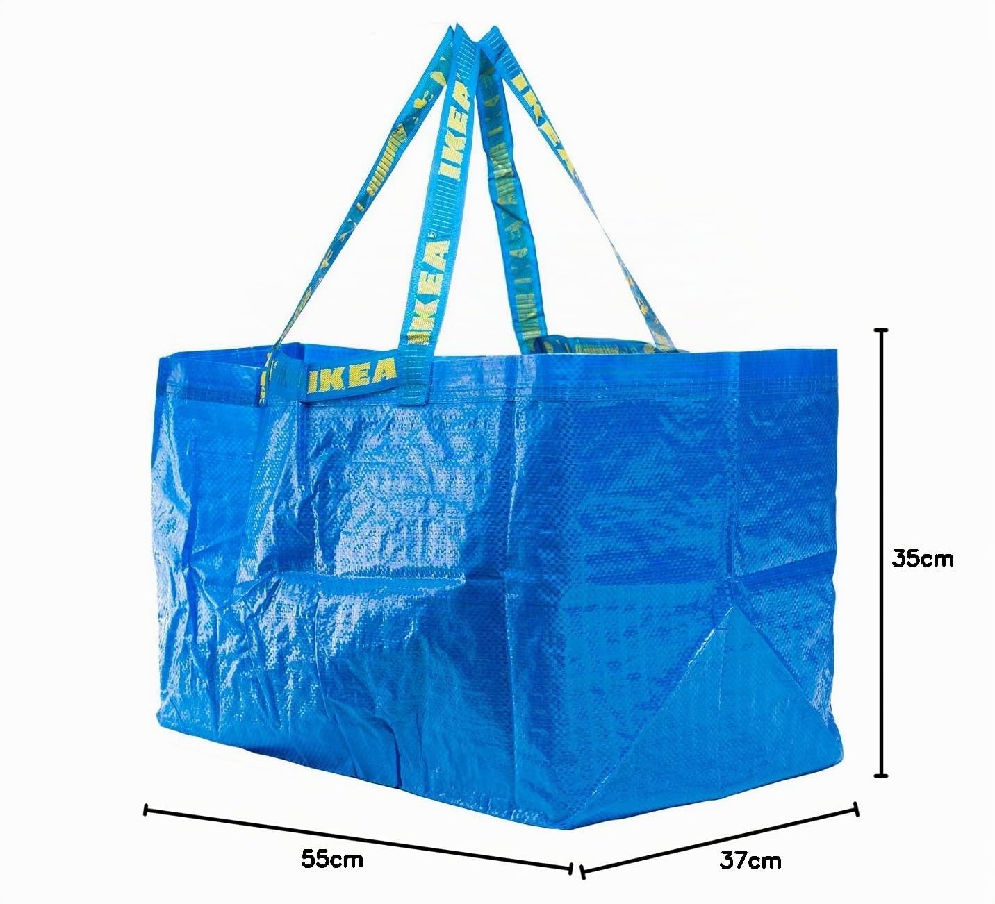 Ikea Lot de 10 grands sacs Frakta - Bleu - Charge maximale 25 kg