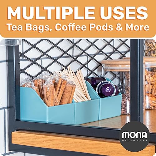 Miniatura 9 de Mona - Organizador magnético para bolsitas de té, juego de 6 soportes individuales para bolsitas de té para el refrigerador, mostrador o estante de