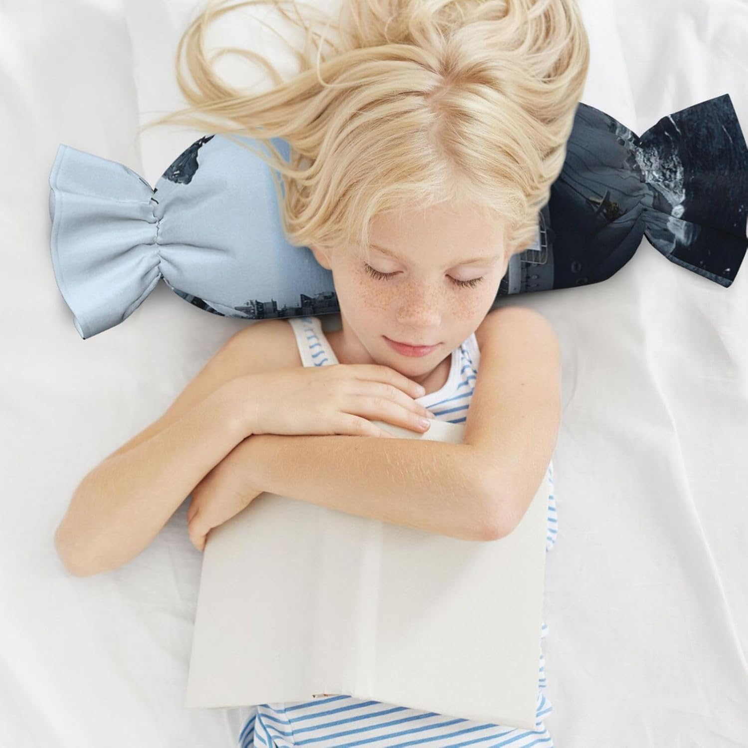 Aircraft Carrier Print Candy Cylindrical Practical Pillow Versatile Comfort Bedroom Living Room Travel